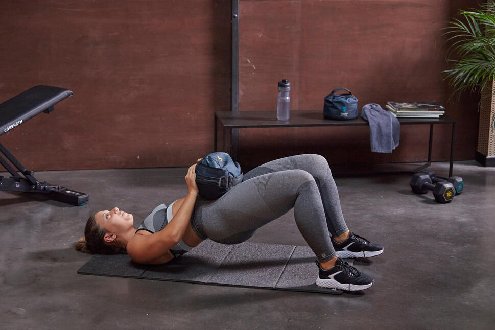 Person training with dumbbells