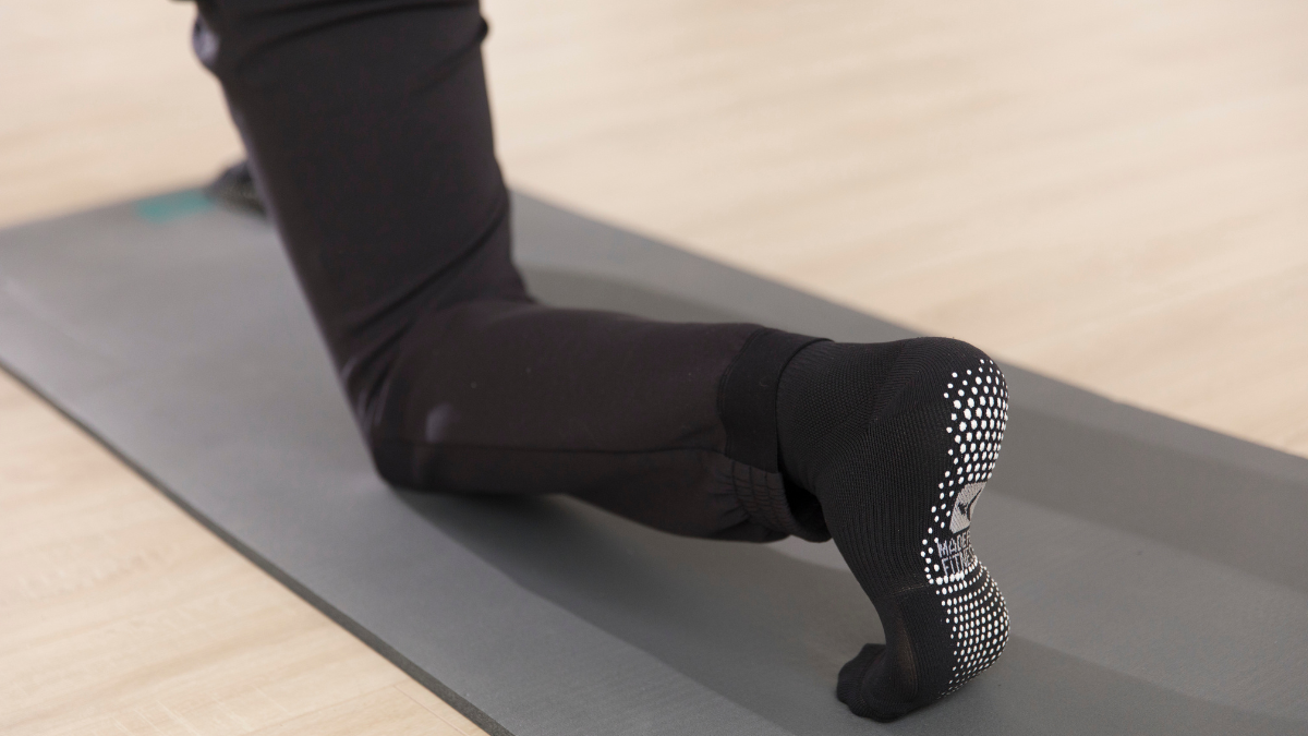 Pair of pilates socks for studio workouts